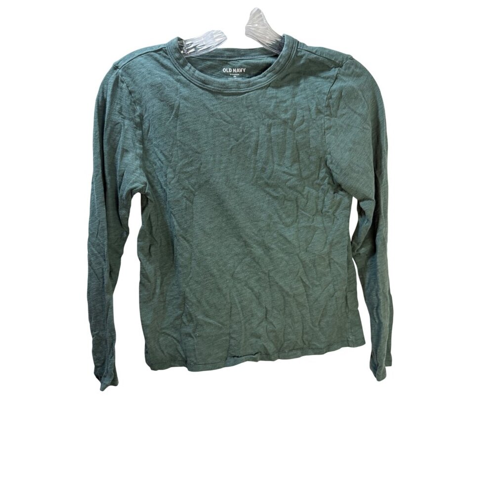 Old Navy XS Green Everyday Long Sleeve Crew Neck T-Shirt Cotton Blend Womens Cas